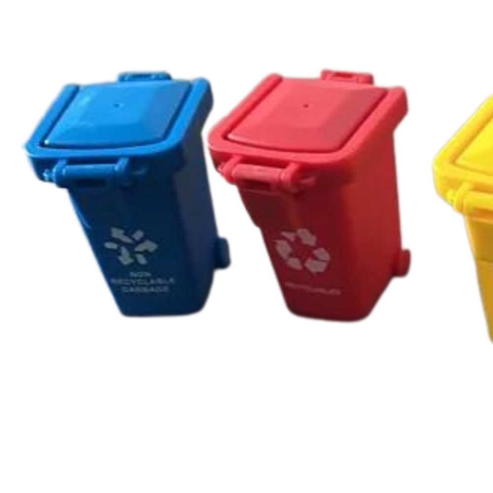 2 Mini Garbage Trash Can Paper Clips Stamps Recycling Bin Pen Storage Organizer - Picture 2 of 13